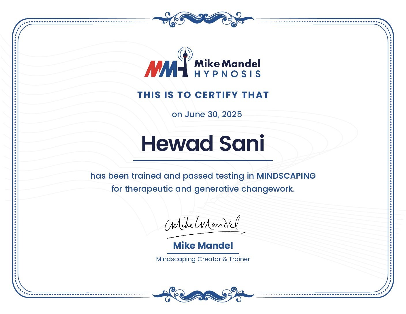 Mindscaping Certificate