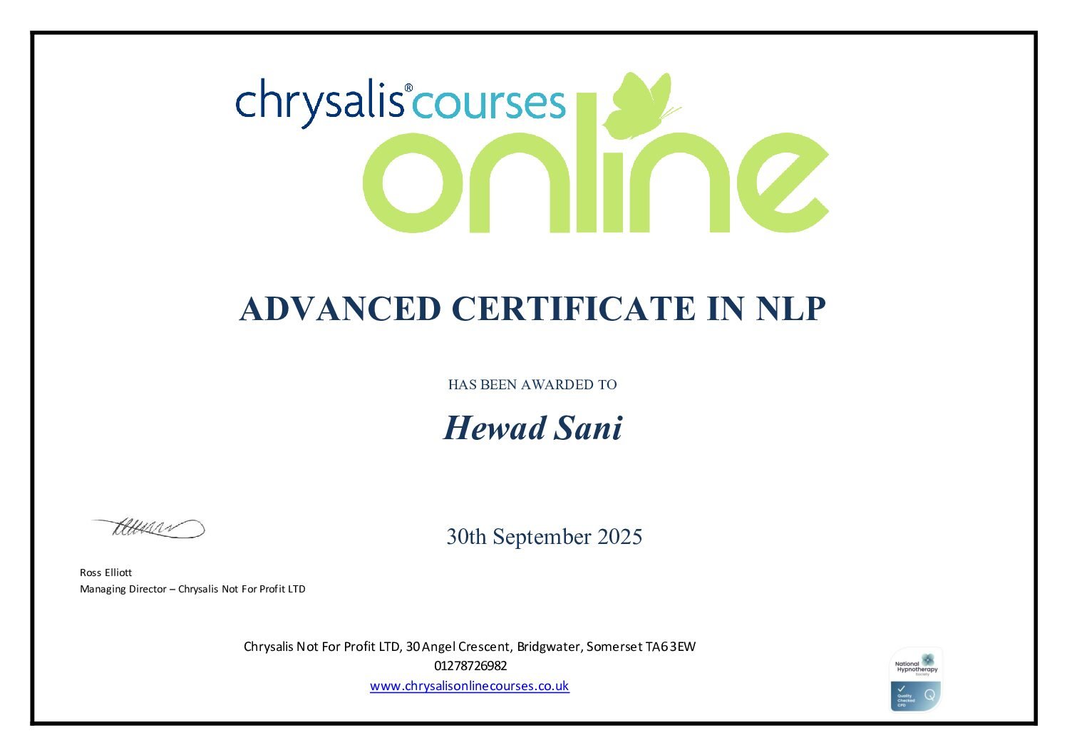 NLP Certificate